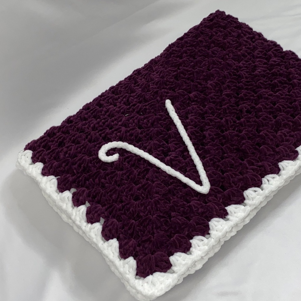 Handmade Baby blanket with baby’s name Initial